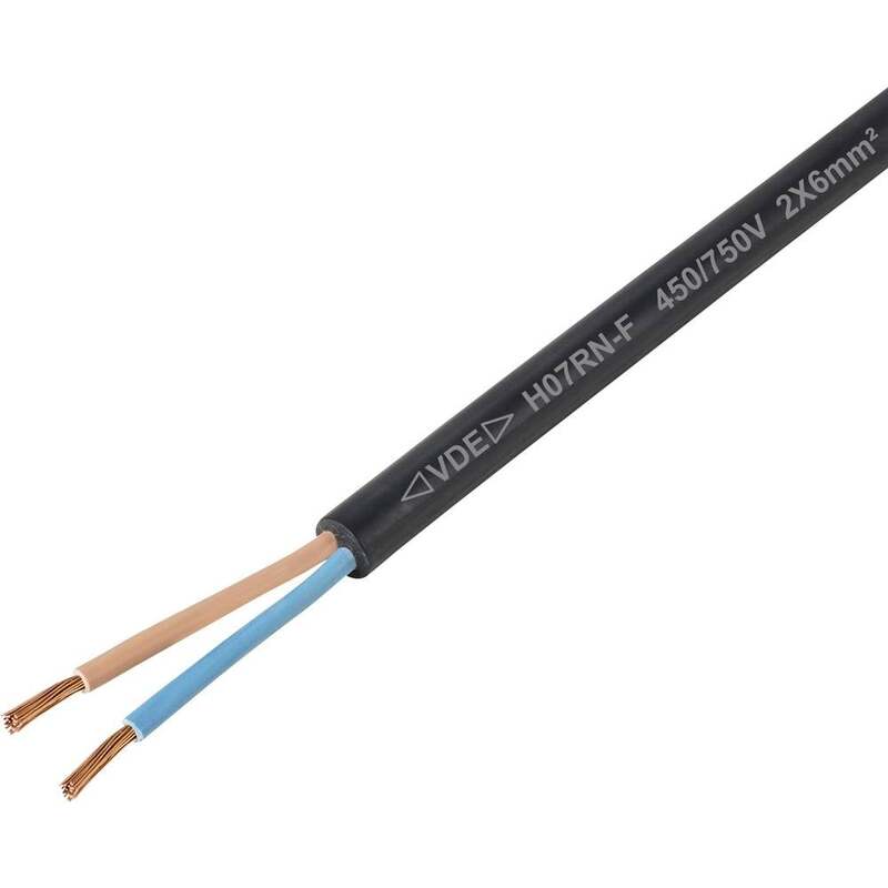 TRU COMPONENTS Gummischlauchleitung Kabel Schwarz H07RN-F 2 x 6 mm² 51 METER - 4064161292182