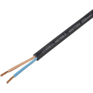 51x B-Ware TRU COMPONENTS Gummischlauchleitung Kabel Schwarz H07RN-F 2 x 6 mm² 51 METER
