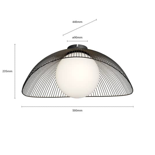 Lindby Fabronia Deckenlampe Deckenleuchte Lampe Leuchte Licht Gitter Glaskugel - 4251096570090