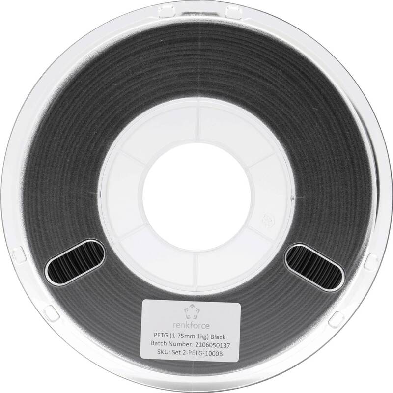 RENKFORCE Filament Druckmaterial PETG Schwarz Spule 3D Drucker 1 Kg 2 STÜCK - 4064161177212