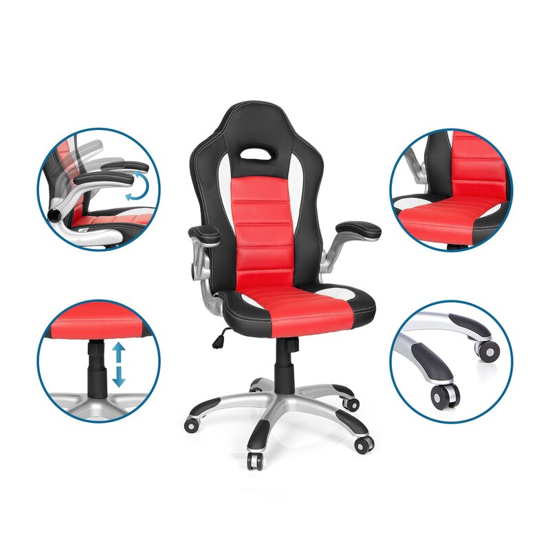 hjh OFFICE Gaming Stuhl Bürosessel Chefsessel Sessel Stuhl rot schwarz984 - 4251084642631