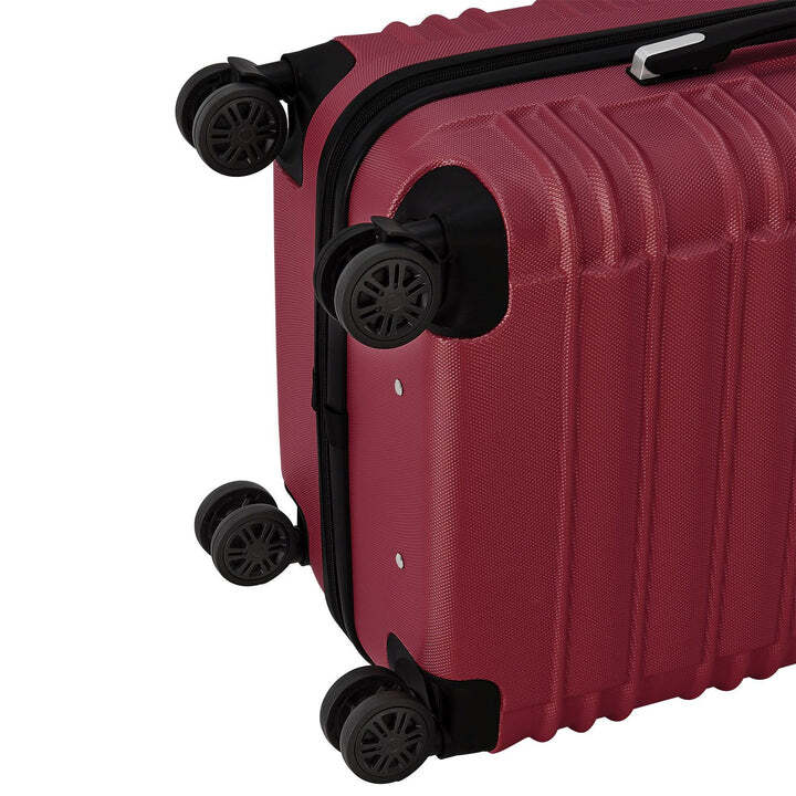 Hartschalen Kofferset Rom 3-teilig ABS-Kunststoff Koffer Set Rot 360° Rollen - 4262437184982