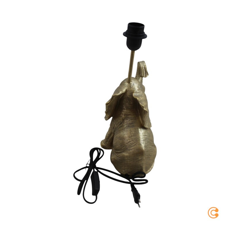 KARE Tischleuchte Lampe Happy Elefant Schirm Leuchte Schwarz Gold Kunstharz - 4025621555391