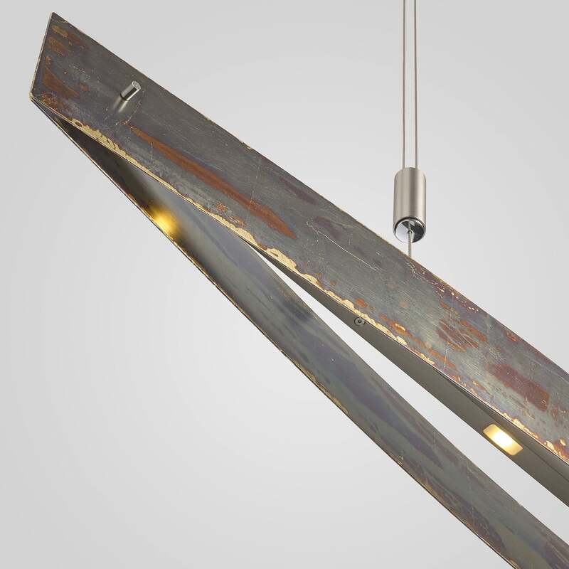 quitani Pendelleuchte Hängeleuchte Malu LED Lampe dimmbar gold oxidiert 100 cm - 4251911707755