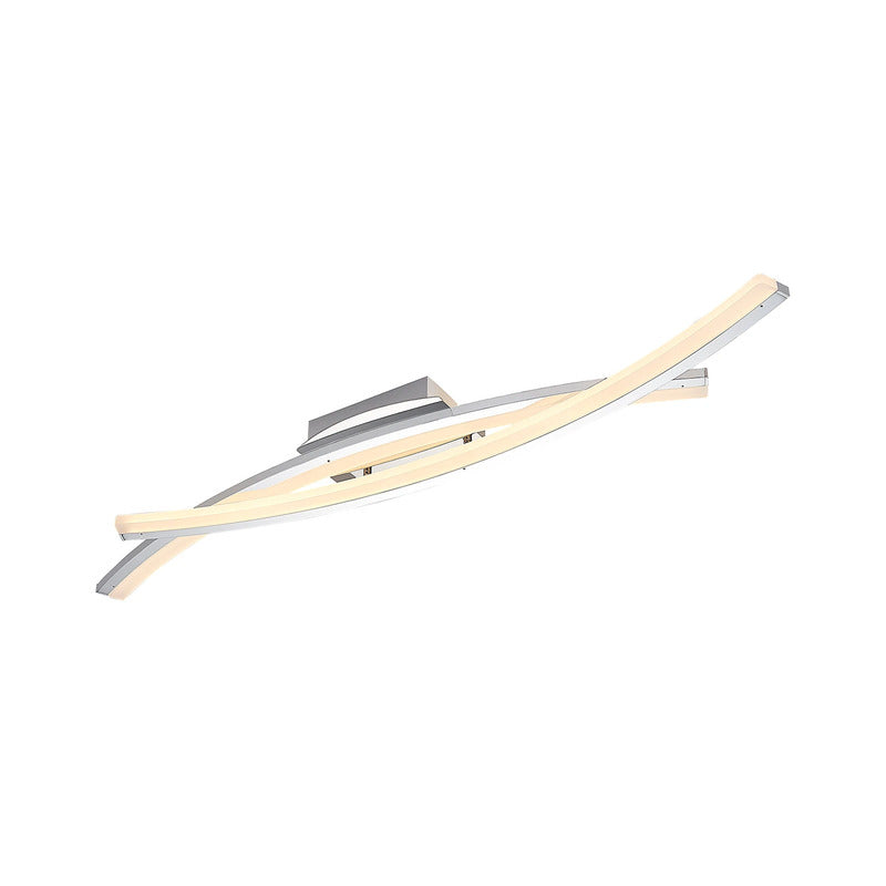 Lindby Deckenleuchte Elarit LED dimmbar Lampe Leuchte chrom 104x18,5cm 3000K - 4251096579901