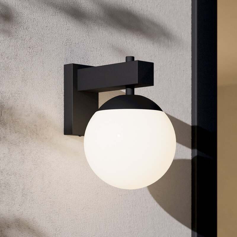 Eglo Außenwandleuchte Bufalata LED Wandlampe dimmbar schwarz/opalweiß 20x29cm - 9008606261758