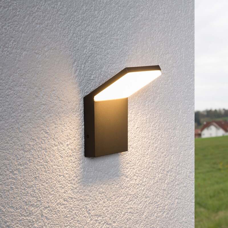Lucande Außenwandleuchte Nevio LED Gartenleuchte anthrazit 3000K IP54 17cm - 6291106557053