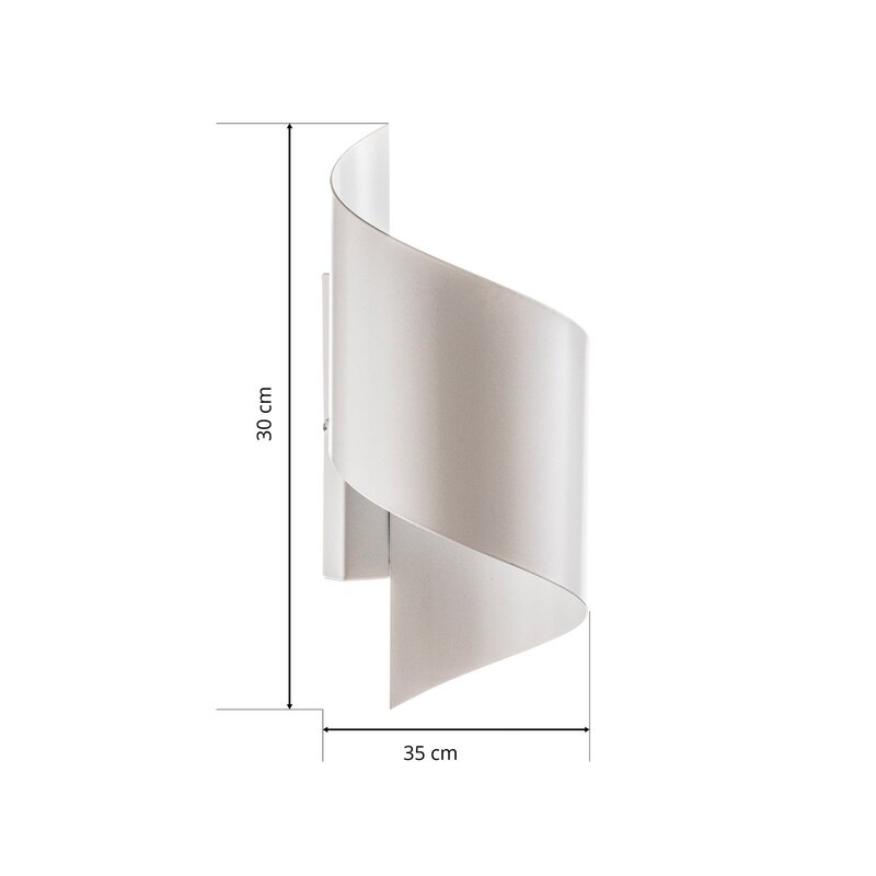 Wandlampe Spiner LED Wandleuchte dimmbar Stahl weiß 30cm Höhe 14cm Breite - 5901738893290