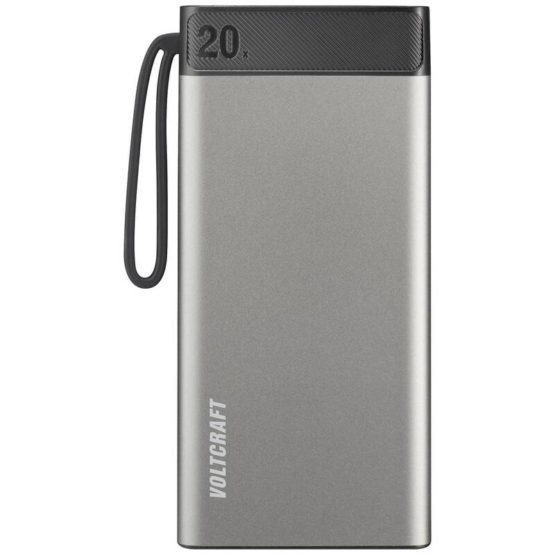VOLTCRAFT Powerbank 20.000mAh Akku Ladegerät Zusatzakku tragbar USB-C schwarz - 4064161219240