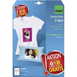 B-Ware Sigel TShirt Transferfolien Textilfolien helle Baumwolle 12 Stück Inkjet