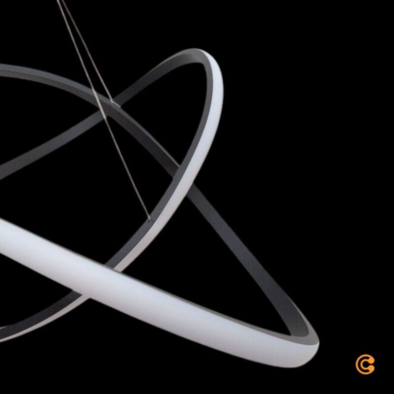 JUST LIGHT Hängeleuchte Maria LED Pendelleuchte dimmbar schwarz 57cm Ø 3-stufig - 4043689975753
