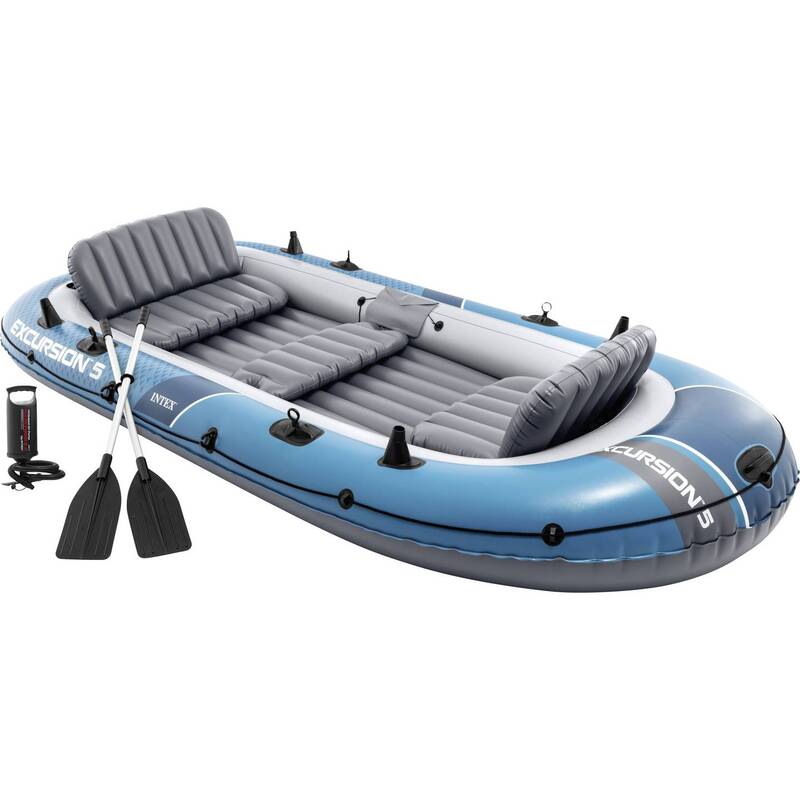 Intex Sportboot Excursion 5 Bootset mit 2 Paddeln bis 600 kg für 5 Personen - 6941057430638