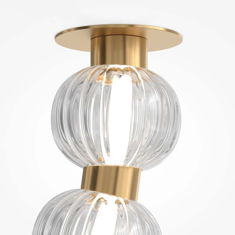 Maytoni Deckenleuchte Amulet LED Hängeleuchte Lampe gold klar 120x9cm 3000K - 4099776087205