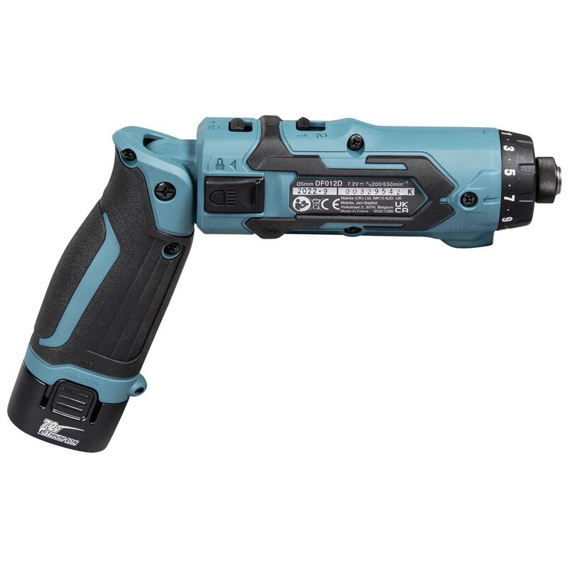 Makita Akku-Knickschrauber DF012DSE 7.2V 1.5Ah Li-Ion 2-Gang inkl. 2 Akkus 530g - 88381838009