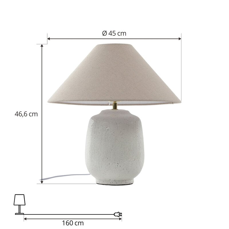 Lucande Tischleuchte Thalorin Höhe 47 cm Keramik Tischlampe Lampe Leselampe E27 - 4251911776881