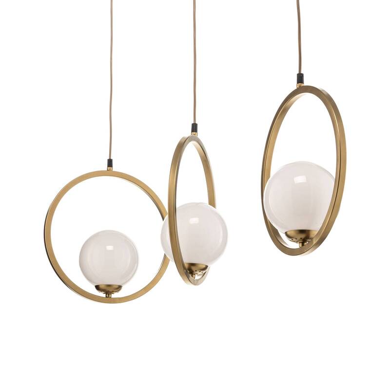 Euluna Hängeleuchte Vienna Hängeleuchte Lampe Opalglas messing 3-flammig E14 - 5902693755746