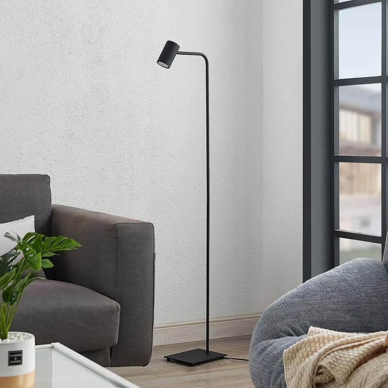 Lindby Stehleuchte Sanad LED Stehlampe Lampe schwarz 140cm Metall GU10 Leuchte - 4251911703146