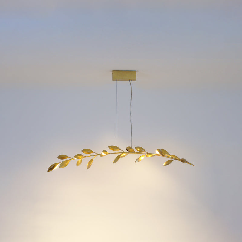 Holländer Hängeleuchte Riso 11-flammig LED Pendelleuchte dimmbar gold 130x30cm - 4250151345642