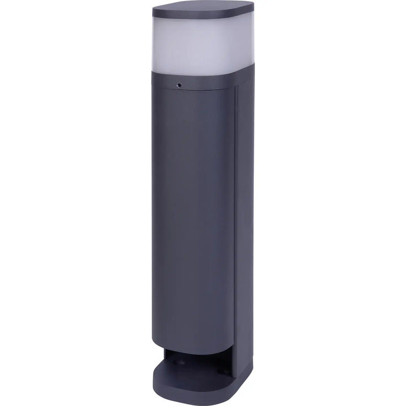 BOLD Gartensteckdosensäule Eurostecker Anthrazit mit Licht Aluminium 450mm hoch - 4260663519646