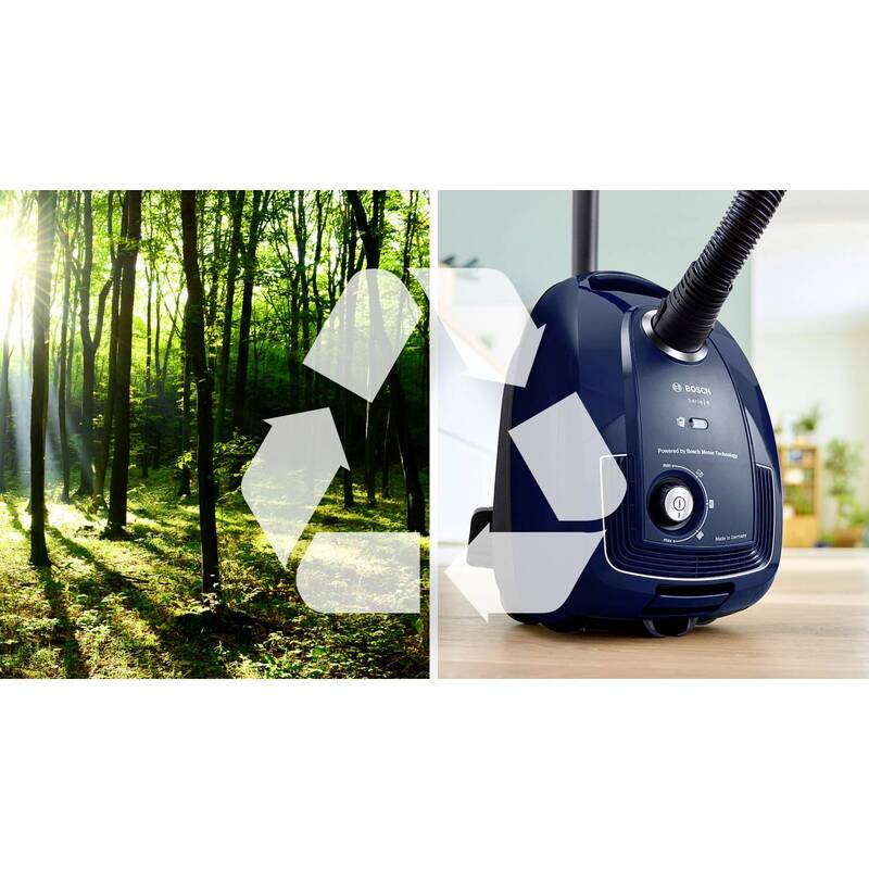 Bosch Bodenstaubsauger Beutelstaubsauger Blau Recycelter Kunststoff Zubehör - 4242005364022