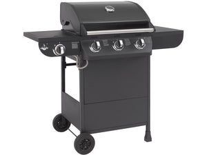 B-Ware El Fuego Gasgrill Columbus 3-Brenner Grill mit Seitenkocher Garten schwarz