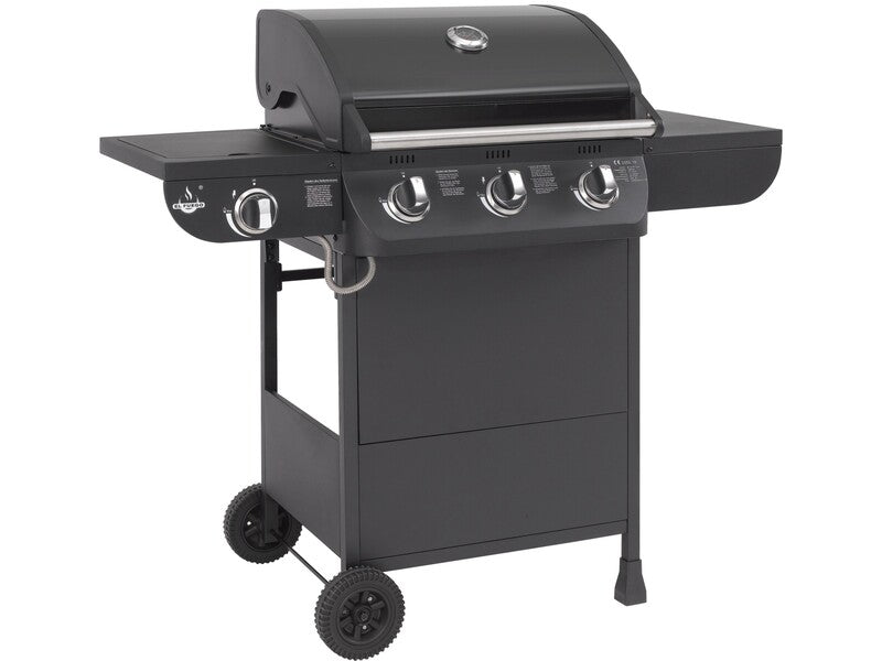 El Fuego Gasgrill Columbus 3-Brenner Grill mit Seitenkocher Garten schwarz - 4250373205625