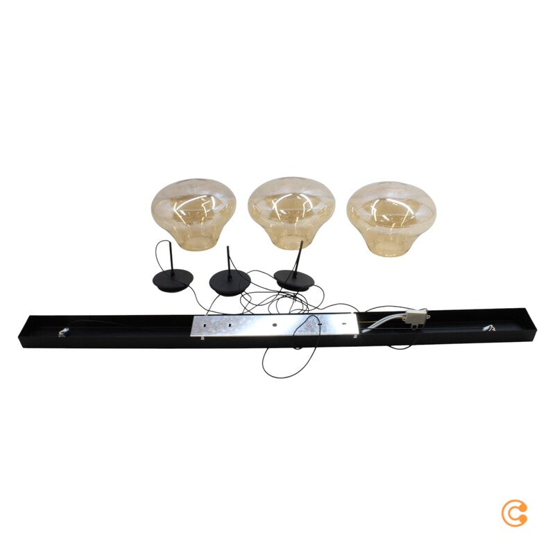 Fabas Luce Pendelleuchte Hängeleuchte Deva LED Amber Glas Metall Dimmbar 115 cm - 8019282546641