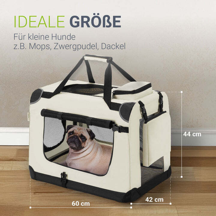 Hundebox Auto faltbar Lassie Transportbox kleine Hunde Liegedecke Größe M beige - 4260304769928