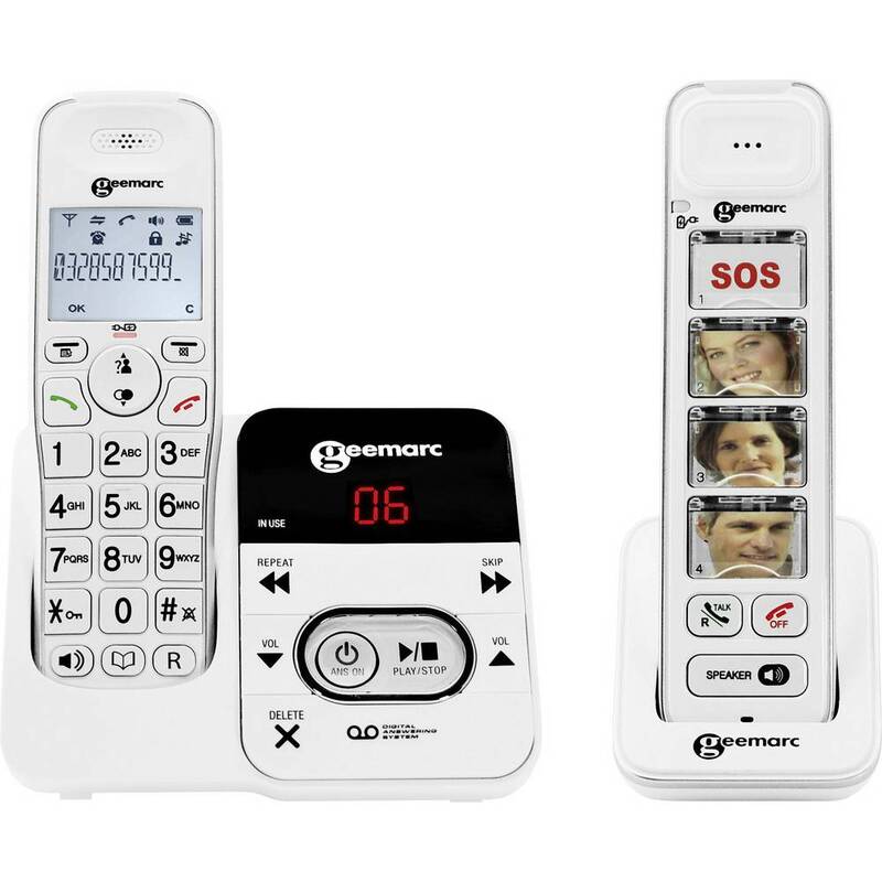 Geemarc PACK Mobility 295 Schnurloses Seniorentelefon Anrufbeantworter Set weiß - 3521350008890