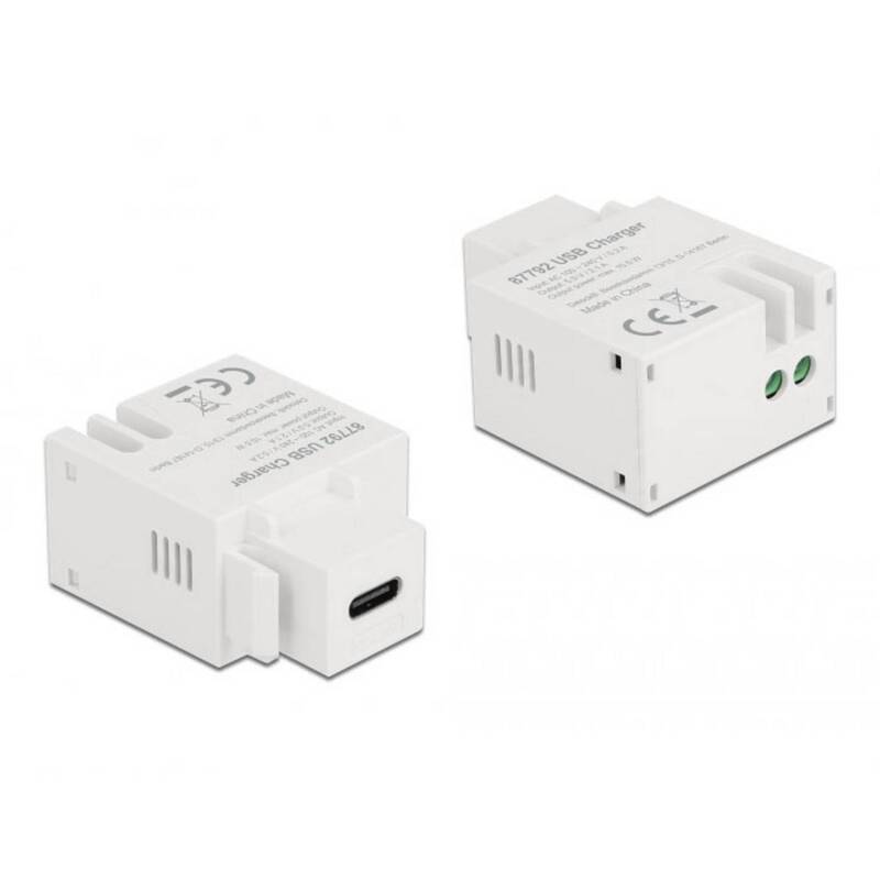 Delock USB-Einbaumodul Keystone Kabel 1 Stück Anschlusskabel RJ45 weiß 44.8mm - 4043619877928