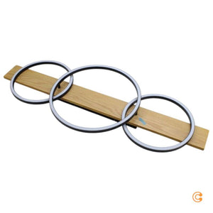 C-Ware Lindby Deckenlampe Galad LED Lampe dimmbar Holzoptik schwarz 98cm 3-flg.