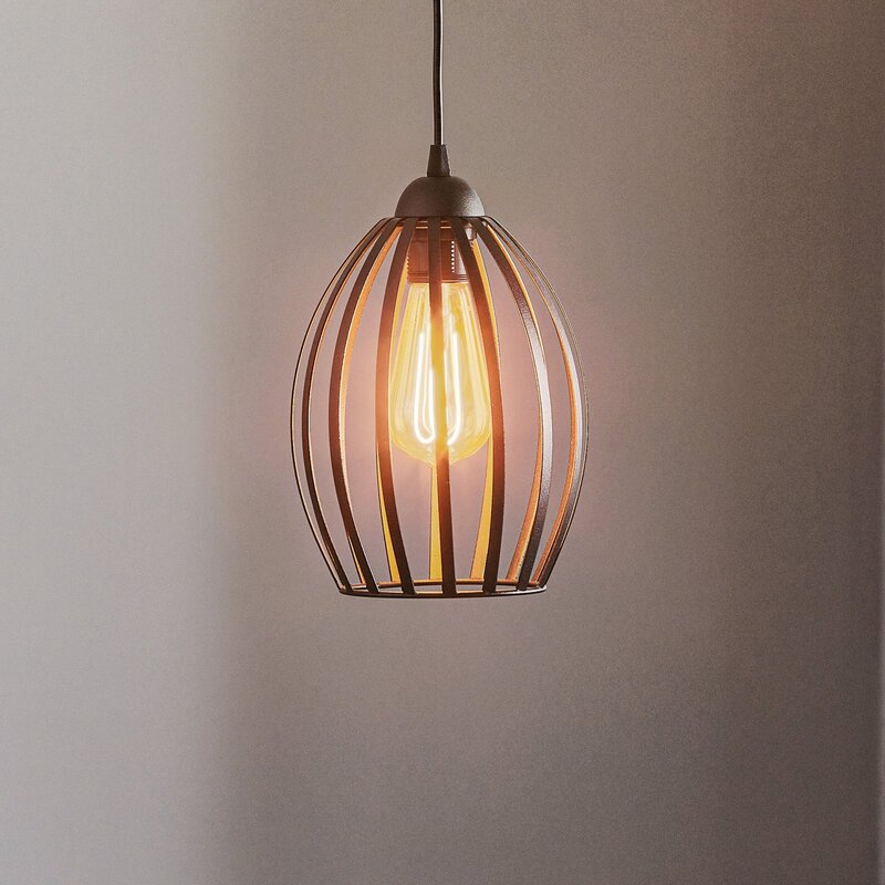 HELAM Dali Hängeleuchte Pendelleuchte Lampe einflammig Schwarz Eisen E27 Leuchte - 5902349225579