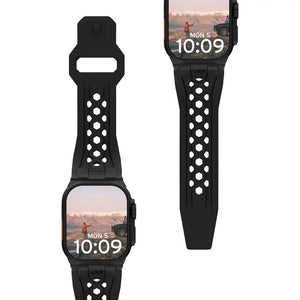 B-Ware Urban Armor Gear Monarch Armband FKM für Apple Watch 44mm 45mm 46mm schwarz