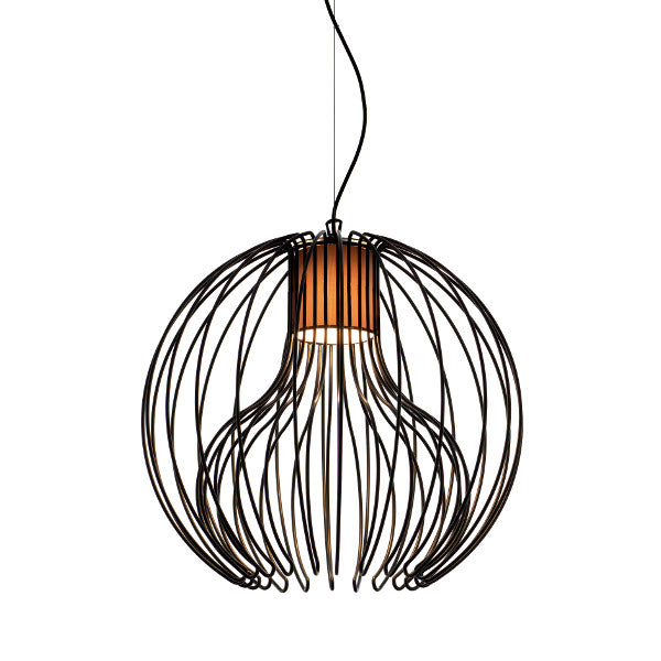 Modoluce Pendelleuchte Hängeleuchte Icaro Ball Struktur Schwarz 60x57 Stahl - 6710086