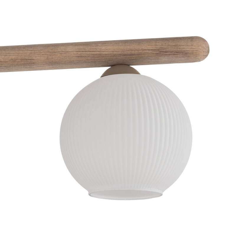 TK-Lighting Hängeleuchte Virlo LED Pendelleuchte dimmbar Holz Opalglas 4-flammig - 5906135110803