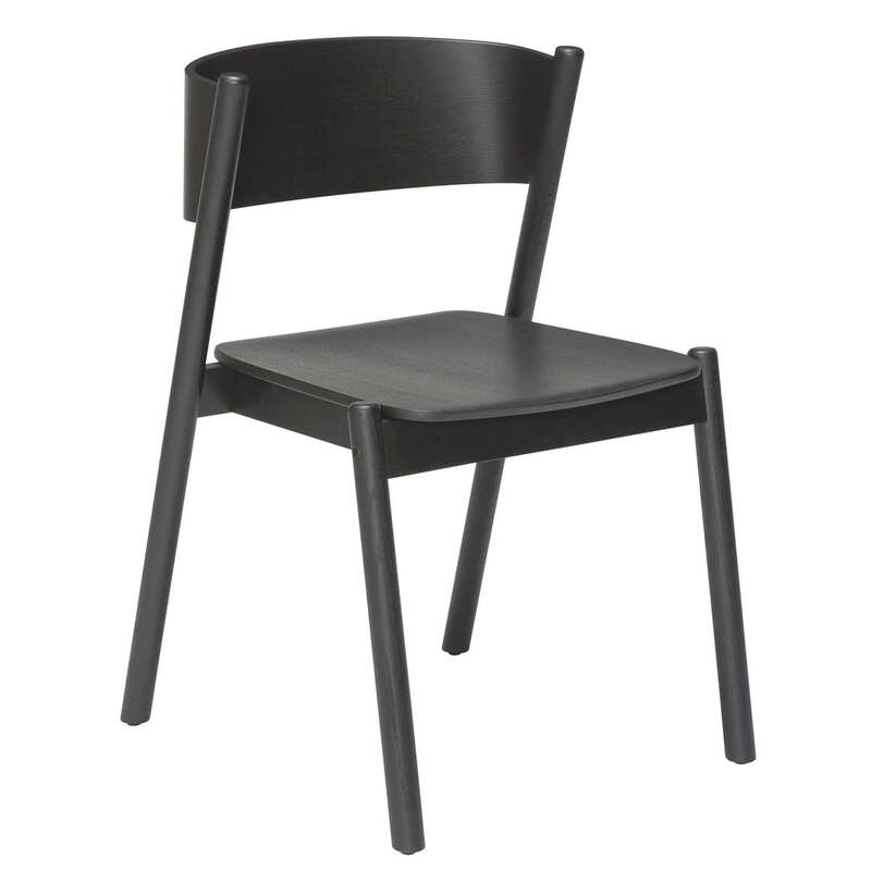 Hübsch Interior Stuhl Sitzmöbel Sitz Oblique Eiche schwarz Esszimmerstuhl - 5712772128367