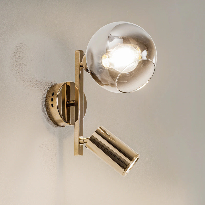 Wandleuchte Zerde 1+1 Wandlampe gold Metall Leuchte Lampe 2 flammig LED - 8698525600069