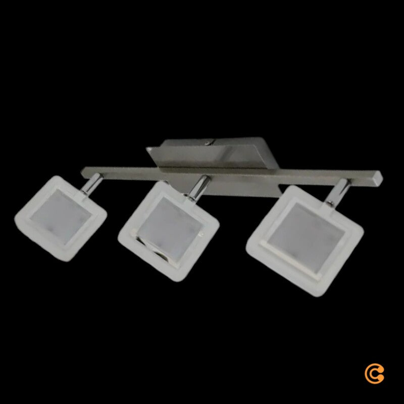 Evelina Deckenstrahler Wandlampe LED Leuchte Badezimmer Flur Glas Satin Nickel - 4251096555165