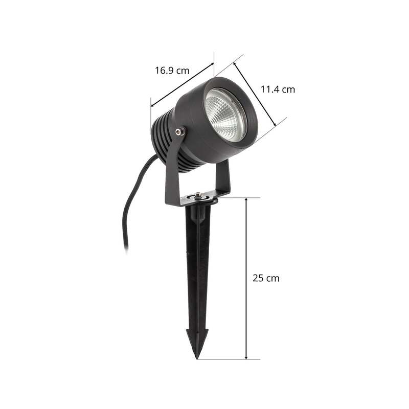 Lucande Außenstrahler Außenleuchte Irina LED warmweiß 2m Kabel Leuchte Lampe - 4251096538021
