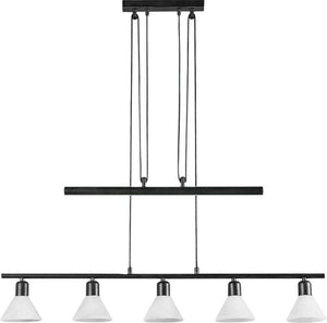 B-Ware Lampenwelt LED-Hängeleuchte Hängeleuchte Lampe Eleasa easydim 5-f. schwarz Leuch
