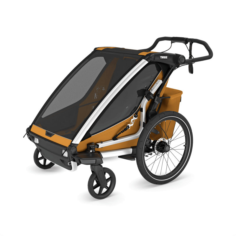 Thule Kinderwagen Buggy Chariot Sport 2 Joggingwagen Natur Gold 5-Punkt-Gurt - 0197074564764