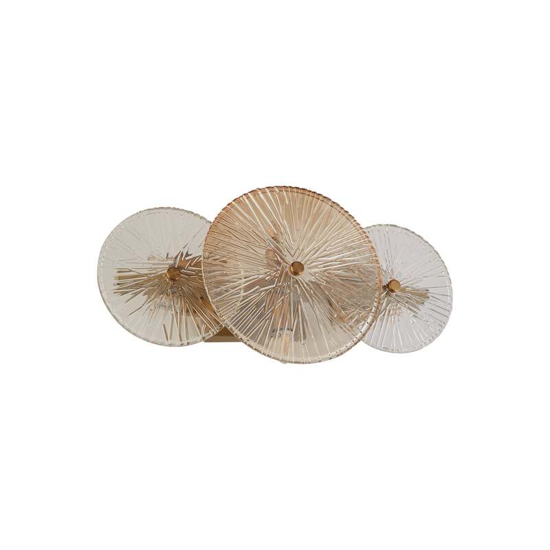 Searchlight Deckenleuchte Wagon Wheel Bernstein Messing Glas 6-flammig G9 LED - 5053423247632