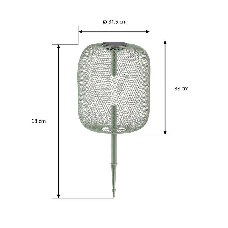 Lucande Gartenleuchte Faylen LED Außenlampe dimmbar salbeigrün IP65 68cm USB - 4255830912832