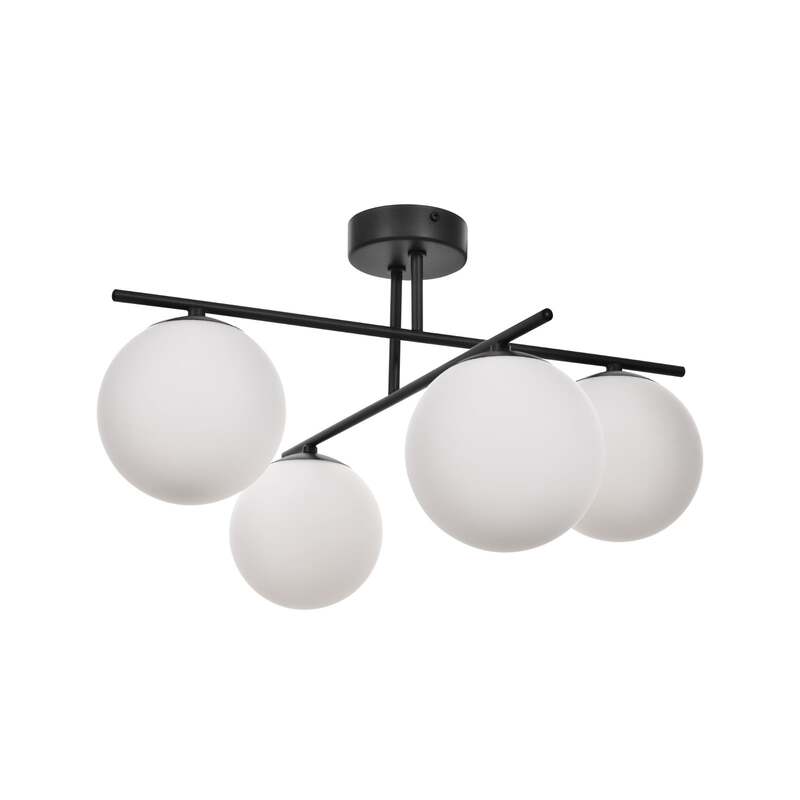 Aurora Deckenleuchte Lampe schwarz Glas Ø 50 cm 4 flammig E14 SIEHE TEXT/FOTO327 - 5905563001387