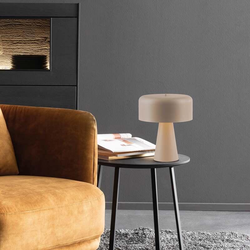 Schöner Wohnen Tischleuchte PENTO LED Lampe Leuchte beige Höhe 35cm Metall E27 - 4043689017682