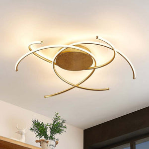 B-Ware Lindby Deckenleuchte Yareli LED Lampe Leuchte dimmbar gold Ø 70 cm 3000K 2800lm
