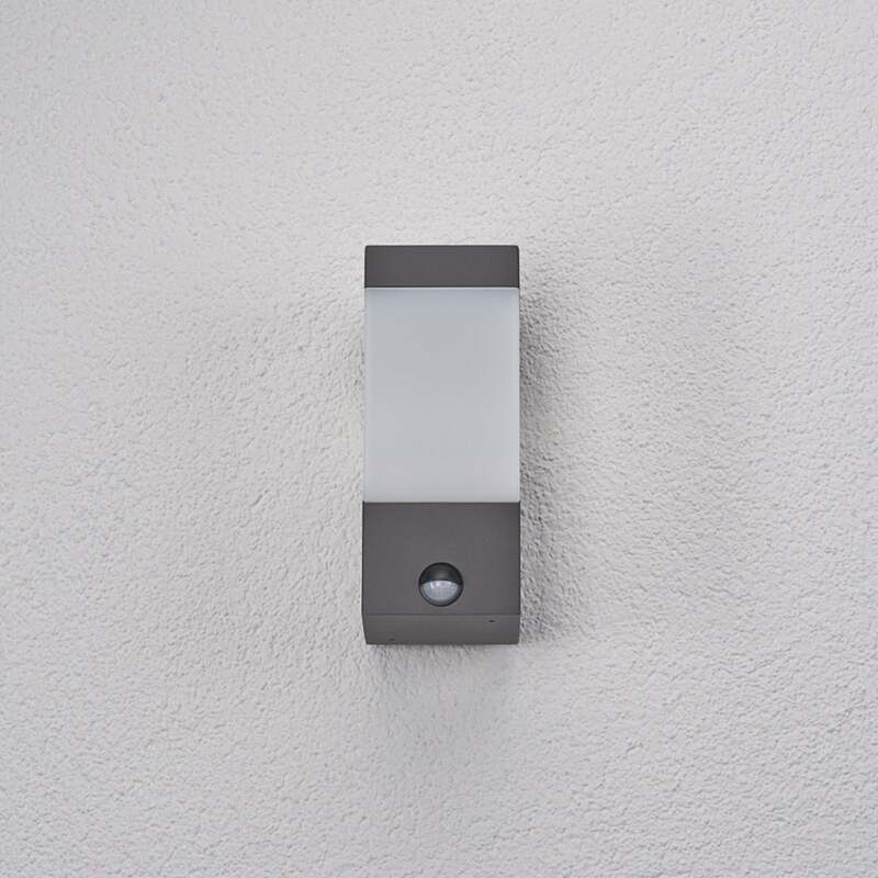 Lucande Außenwandleuchte Kiran LED Wandleuchte mit Bewegungsmelder grau IP44 E27 - 6291105706193