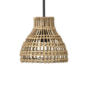 B-Ware PR Home Hängeleuchte Sarah LED Pendelleuchte dimmbar Rattan schwarz 18cm IP44
