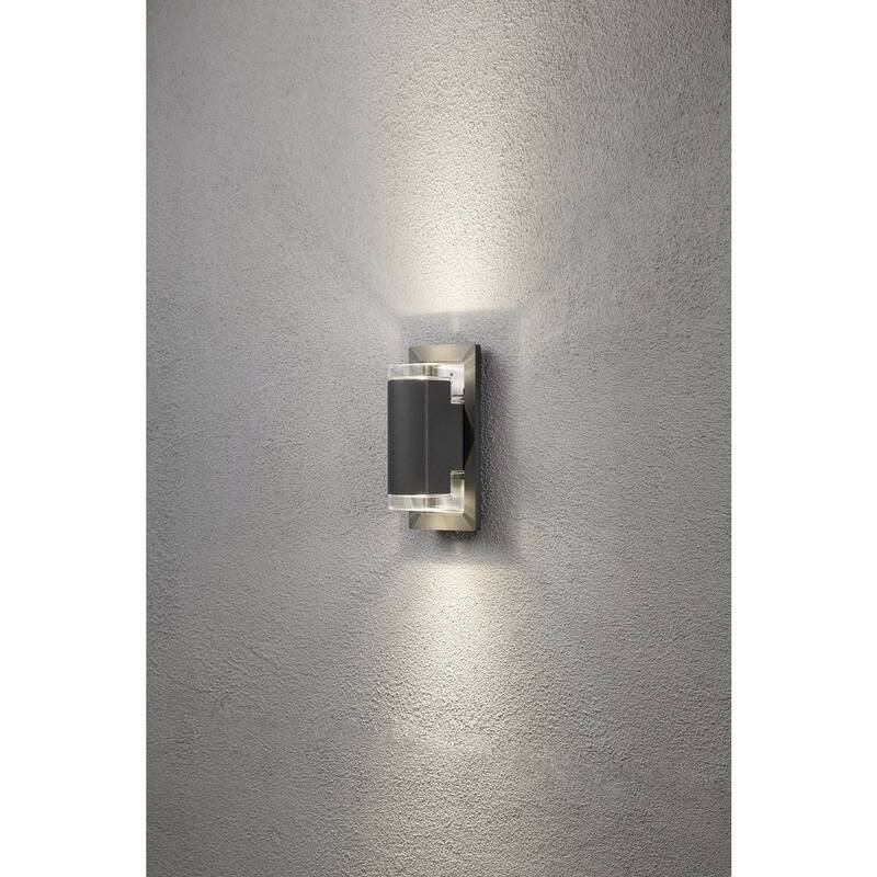 Konstsmide Außenwandleuchte Anthrazit Potenza 7987-370 LED Wandleuchte IP54 12W - 7318307987379