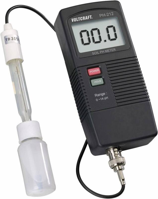 Voltcraft PH-212 Boden pH Messgerät 0 bis 13 pH Bodenanalyse Set pH Wert - 4016138522488